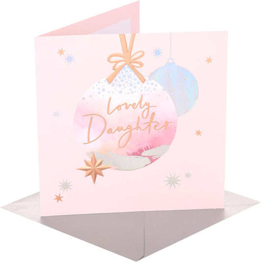 Festive Baubles Design Daughter Christmas Card