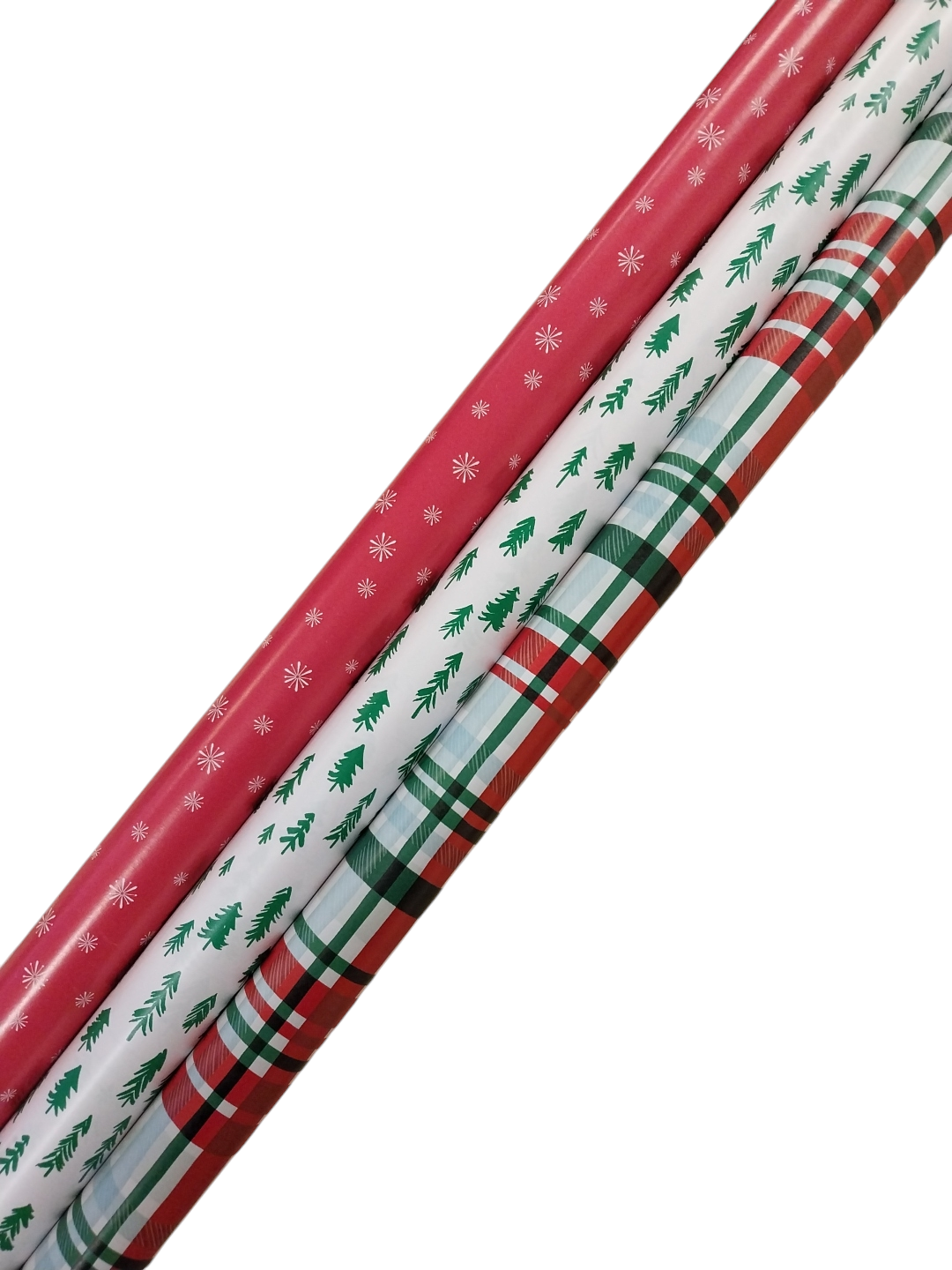 Pack of 4 3m Christmas Tatan Tree Design Gift Wrap Rolls