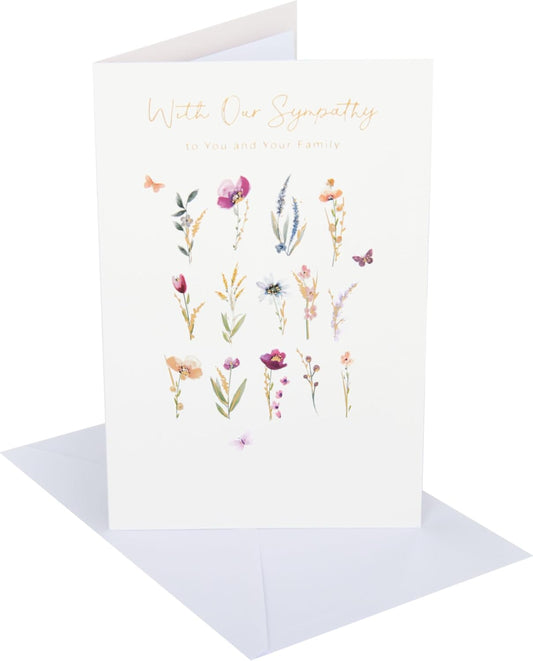Delicate Flowers Design Sympathy Card