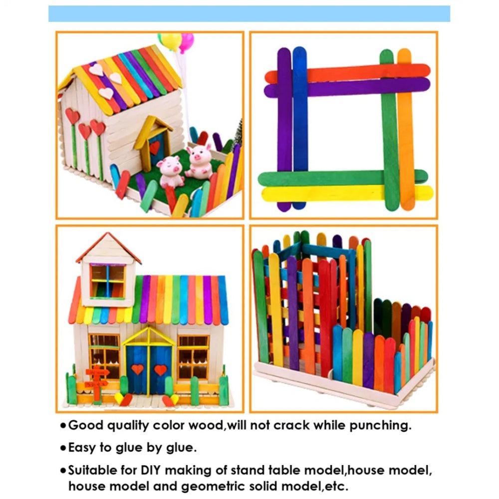 3x Pack of 20 Wooden Craft Sticks 200 x 24 x 1.6mm