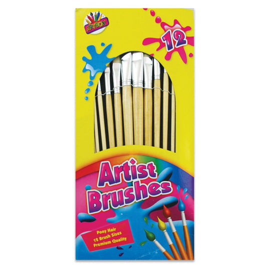Pack of 12 Artist Natural Bristle Brush