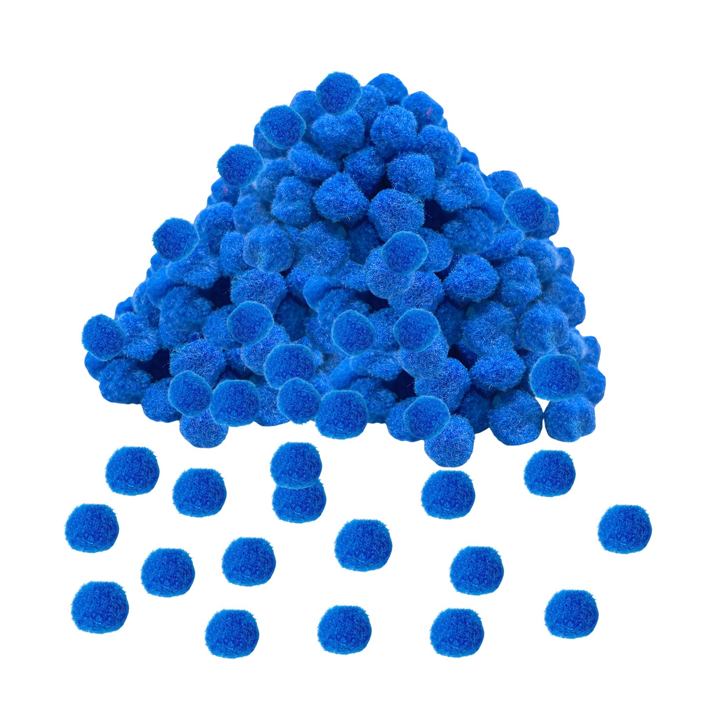 Pack of 250 Blue Pom Poms 1.5cm – Soft Fluffy Craft Balls