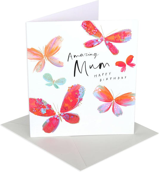 Butterflies Design Amazing Mum Birthday Card