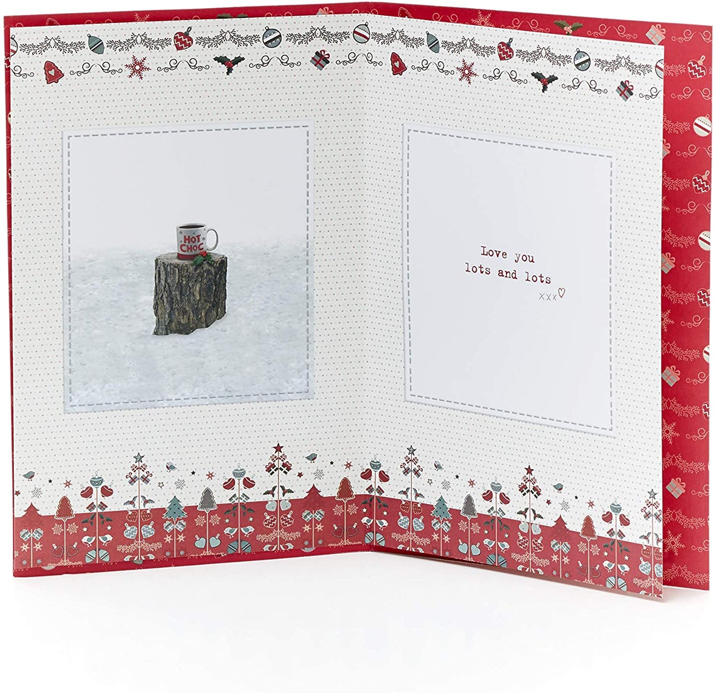 Boofles Holding Hot Choc Mug Design Grandad Christmas Card 
