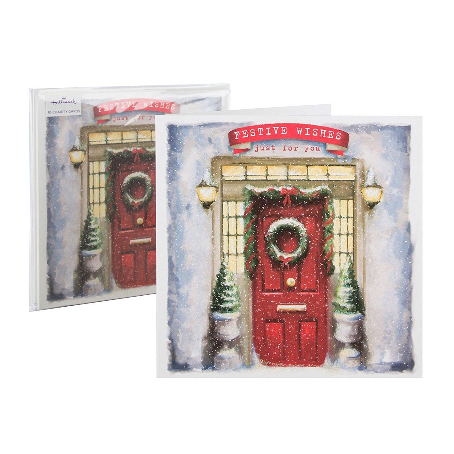 Hallmark Christmas Charity Card Pack "Festive Wishes" - Pack of 10 