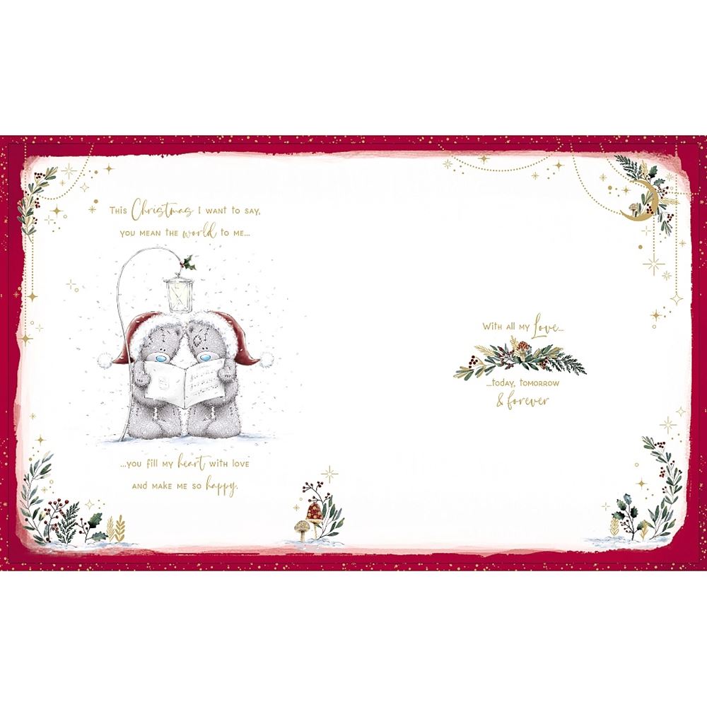 Bears Under Lamp For A Wonderful Husband Luxury Boxed Handmade Christmas Card