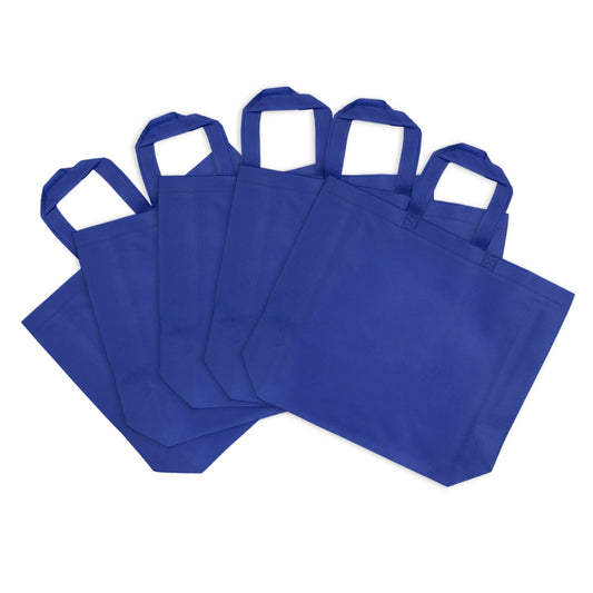 Pack of 100 Blue Coloured 40x30x10cm Non-Woven Bags with Handle