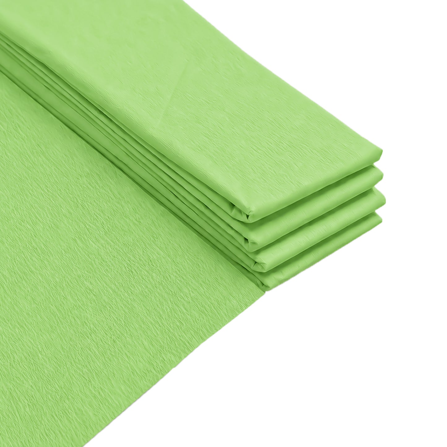 Pack of 5 Light Green Crepe Paper Sheets 50cm x 2m 17GSM 35% Stretch Craft Paper