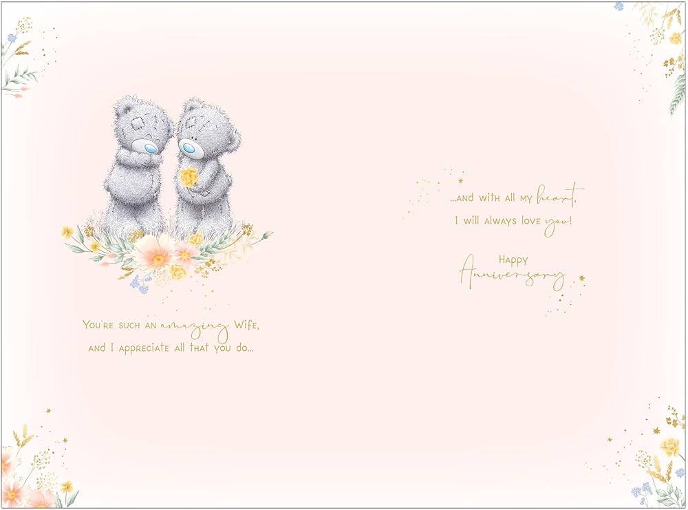 Bears Cuddling Wife Anniversary Card