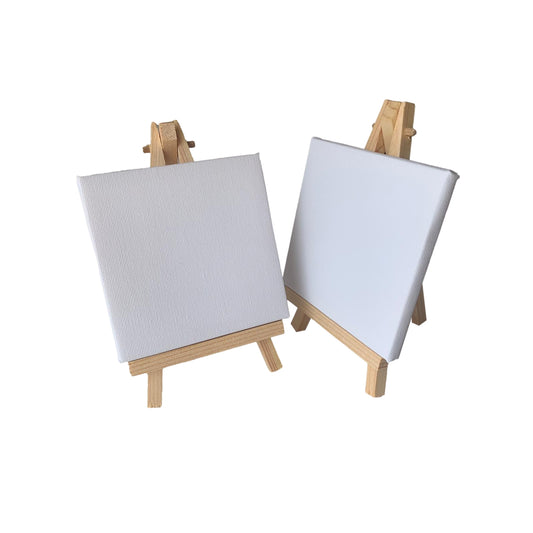 Pack of 12 Mini Easel and Canvas Sets