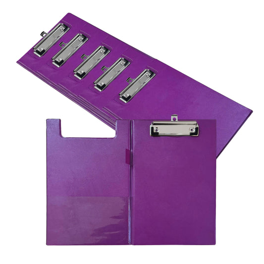 Pack of 6 A5 Purple Foldover Clipboards