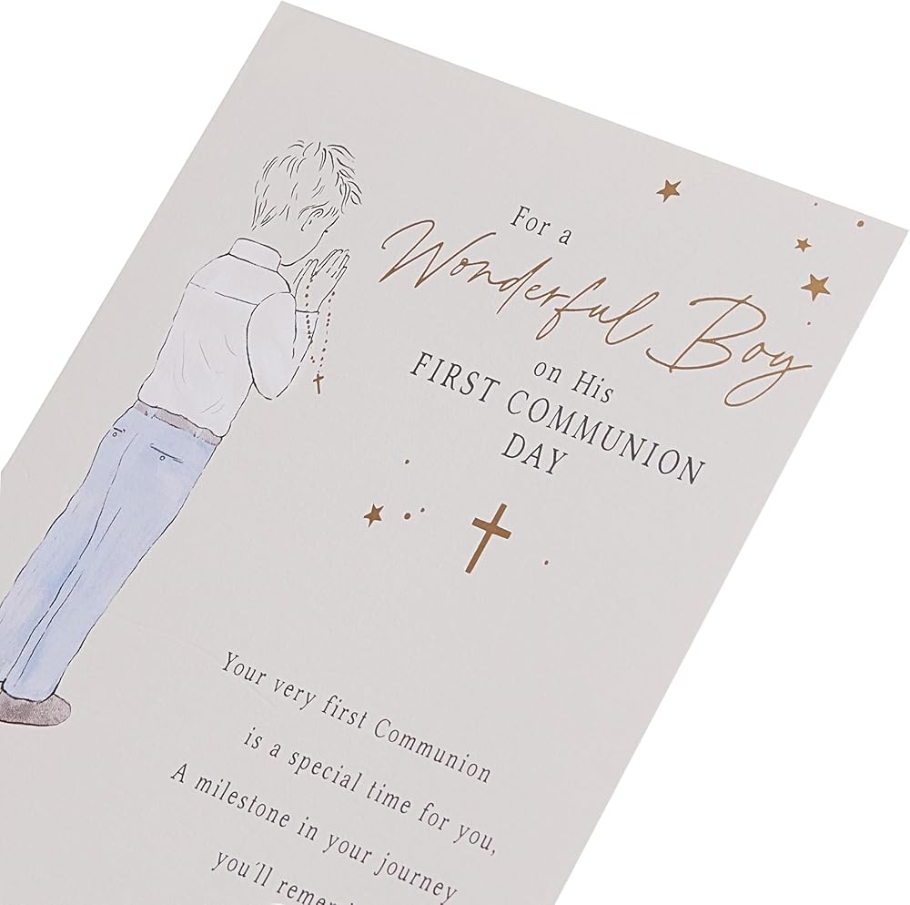 Boy Clothes Design Communion Congratulations Card