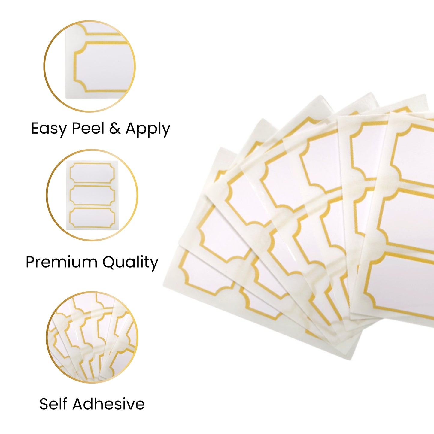 Pack of 21 Silver Border Printed 34x75mm Self-Adhesive Labels