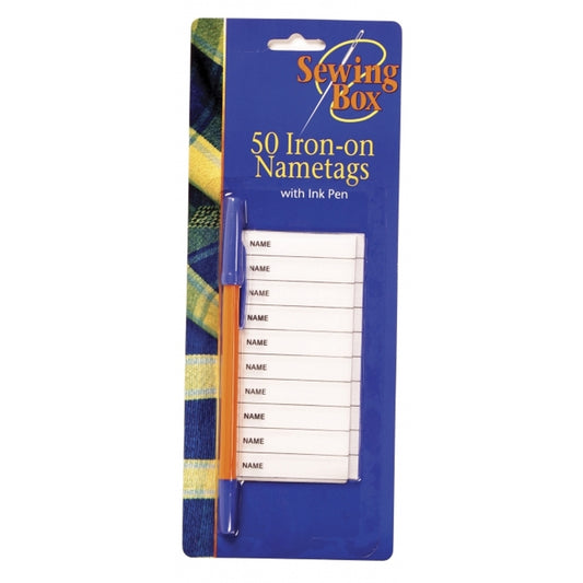 Sewing box 50 Iron-on Nametags with Ink Pen