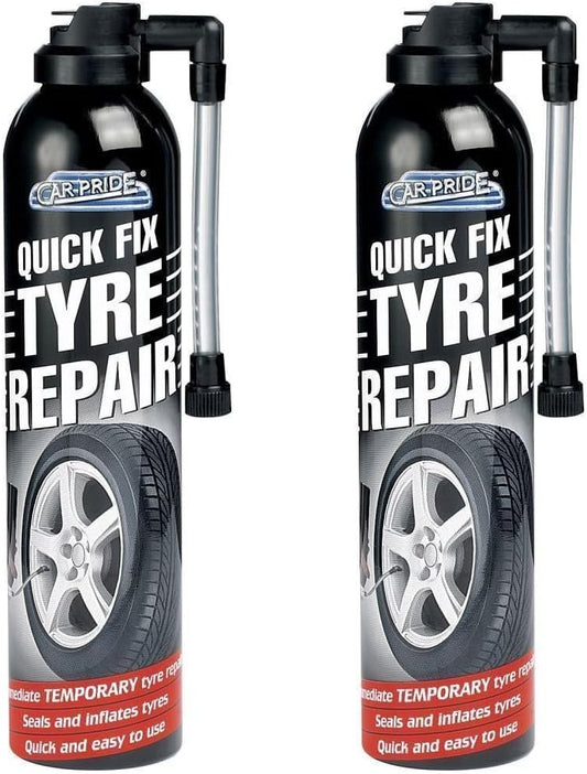 Carpride Quick Fix Tyre repair x 2 Tins-300ml.