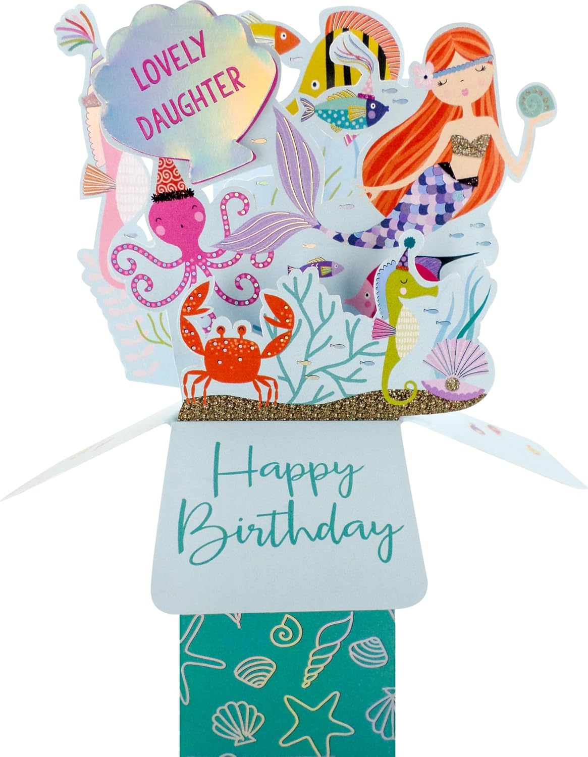 Lovely Daughter Mer-Mazing Party! Birthday Pop Up Greeting Card