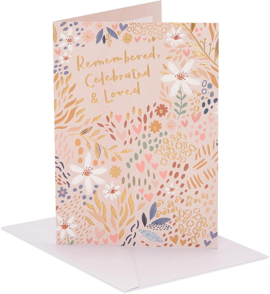 Celebrated & Loved Design Sympathy Card