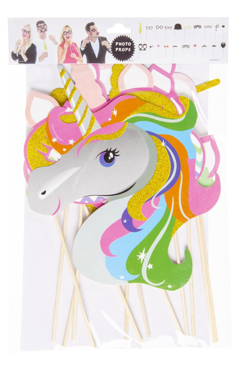 Unicorn Design Photo Probs - Colourful Party Photo Booth Kids Birthday Celebrations