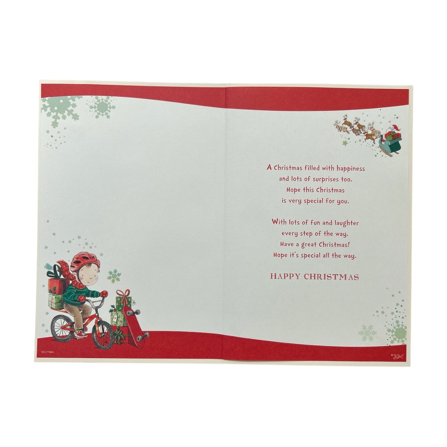 For a Dear Great Grandson Santa's Little Helper Christmas Card with Badge
