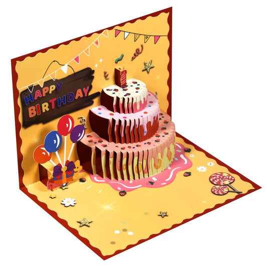Strawberry Birthday Cake 3D Pop Up Greeting Card