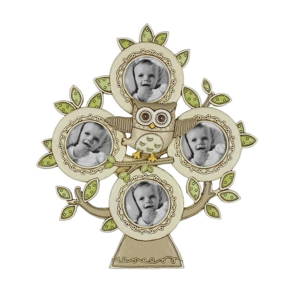 Juliana Baby Noahs Ark Resin 4 Aperture Frame Owl (CG400)
