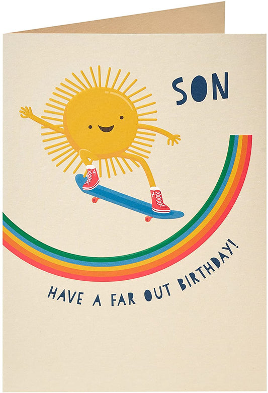 Sun Skateboarding Design Son Birthday Card 