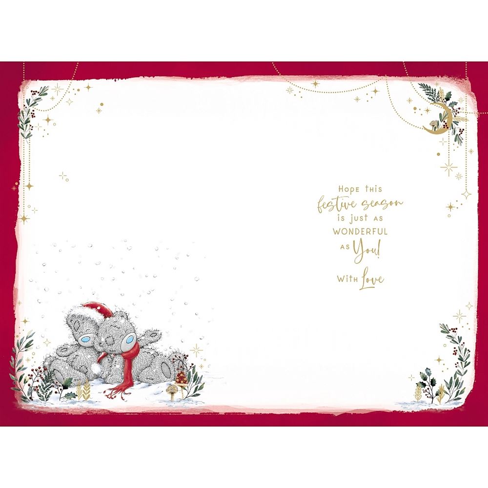 Bears Hugging In Santa Hats To The One I Love Christmas Card