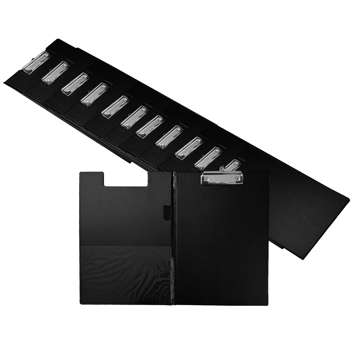 Pack of 12 A4 Black Foldover Clipboards