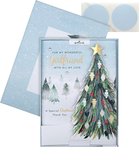 Classic Winter Scene with Tree Design Girlfriend Boxed Christmas Card	