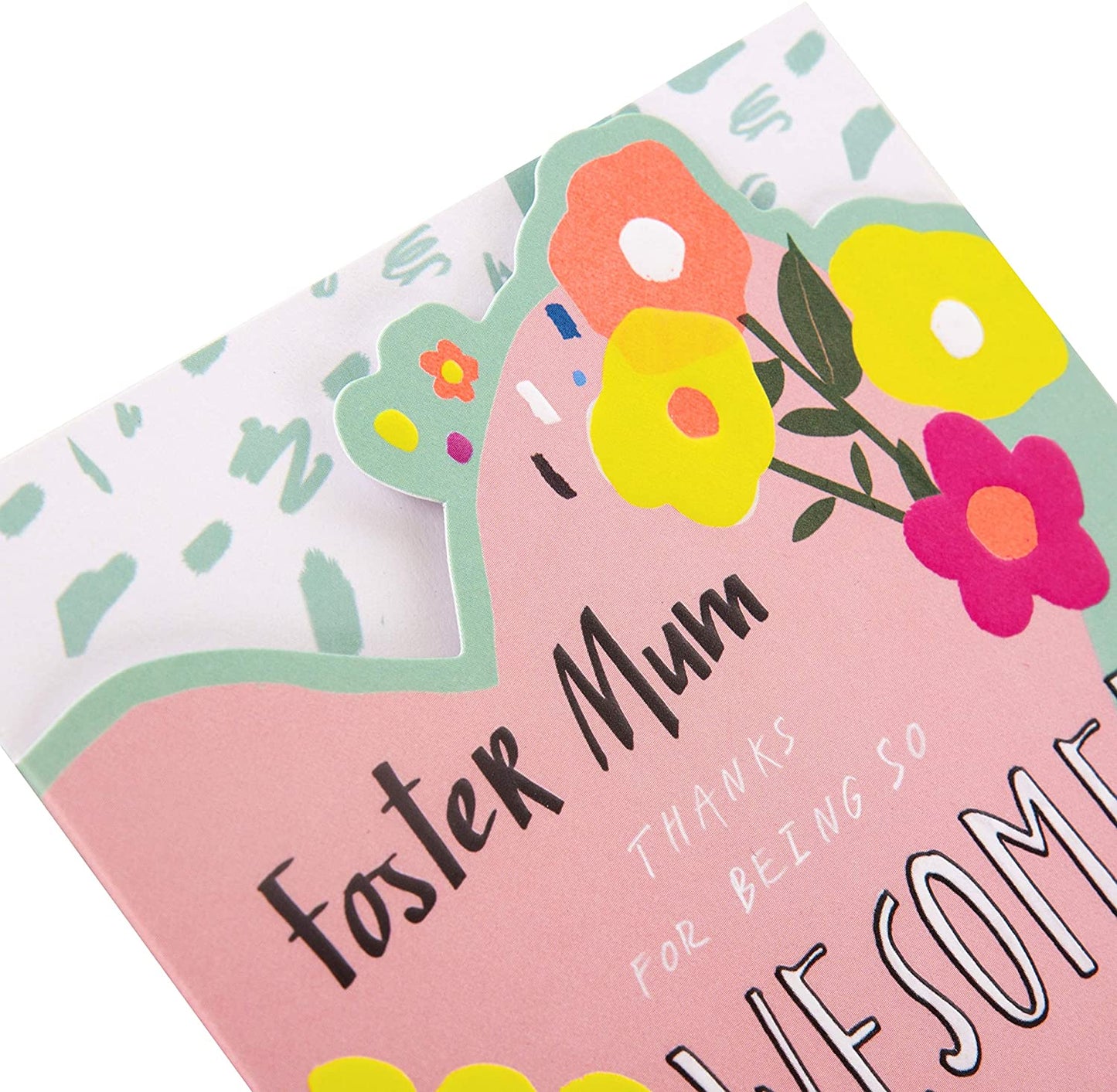 For Foster Mum Embossed Text Design Mother's Day Card 