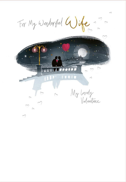 Couple in Moonlight Wife Valentine's Day Card