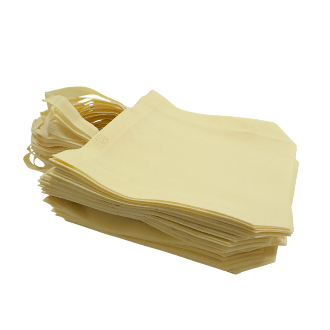Pack of 100 Ivory Coloured 45x35x12cm Non-Woven Bags with Handle