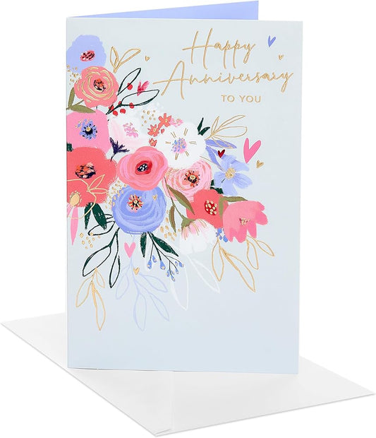 Flowers Design Anniversary Card