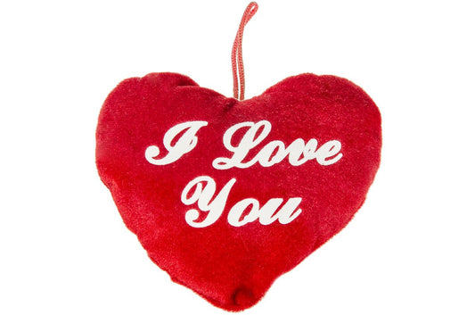 Pack of 12 I Love You Red Velvet Hearts Plush 13cm