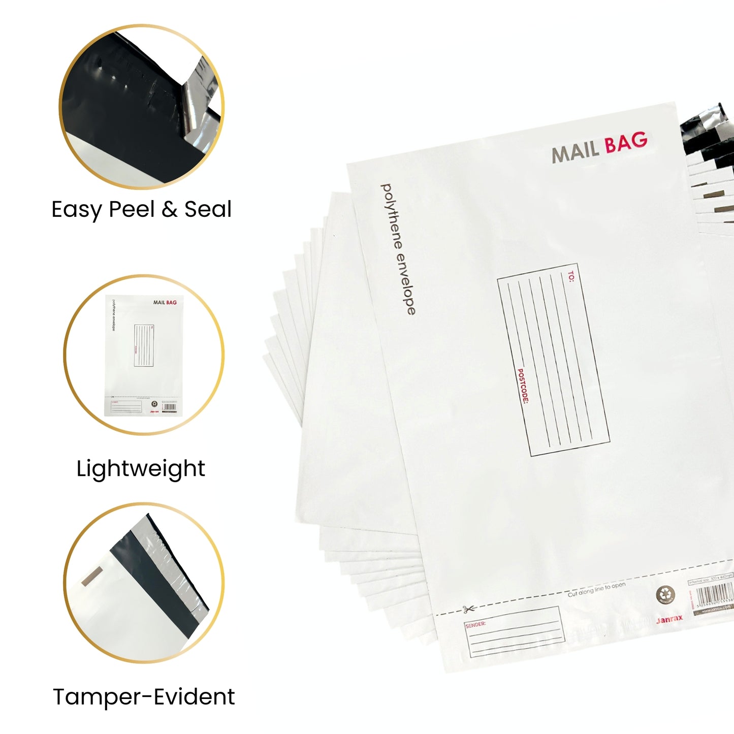 Pack of 30 Extra Large Polythene Mailing Bags 42x50cm – Secure Peel & Seal Envelopes