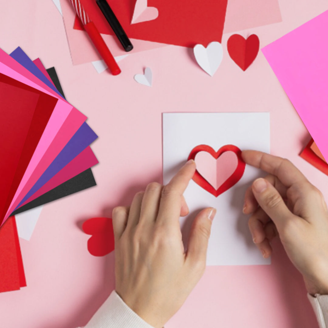 Pack of 300 A4 Assorted Valentine's Day Coloured 160gsm Craft Card Sheets – 6 Colours (50 each)