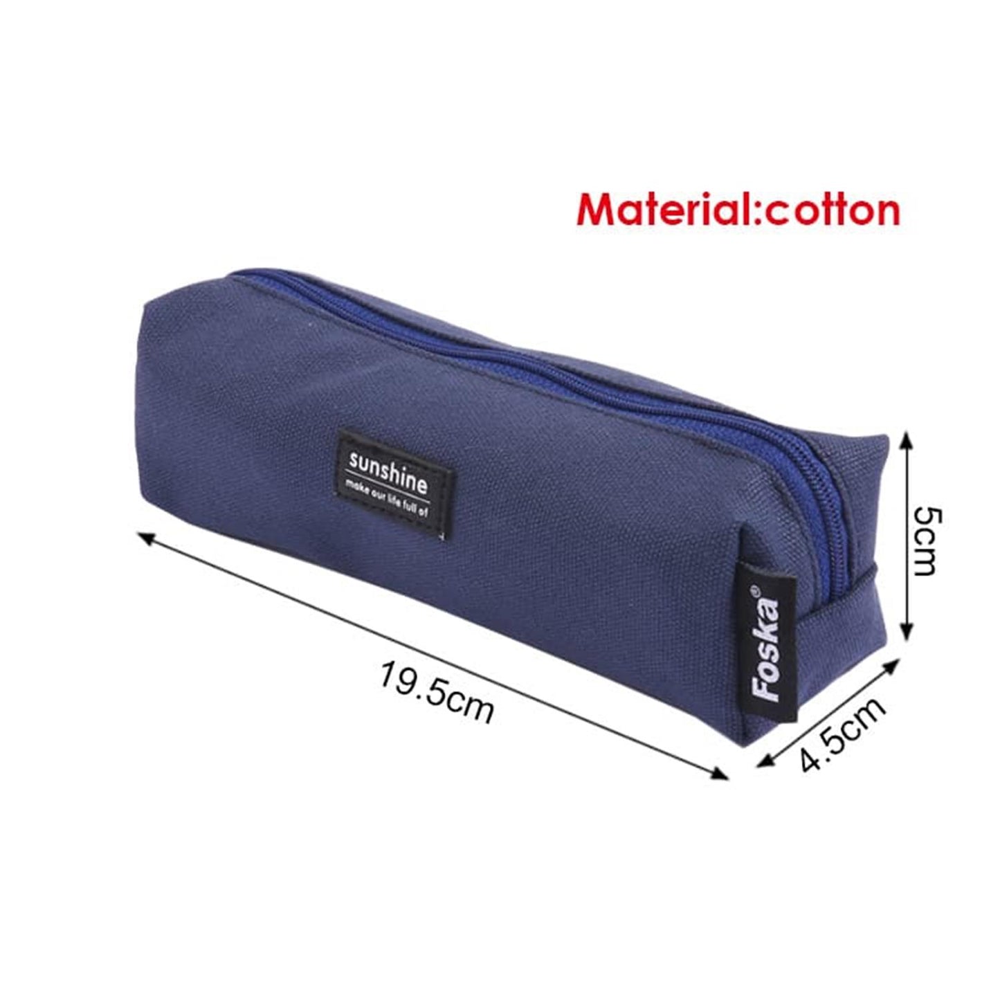 Single Soft Oxford Cloth Large Opening Pencil Case with Smooth Zipper