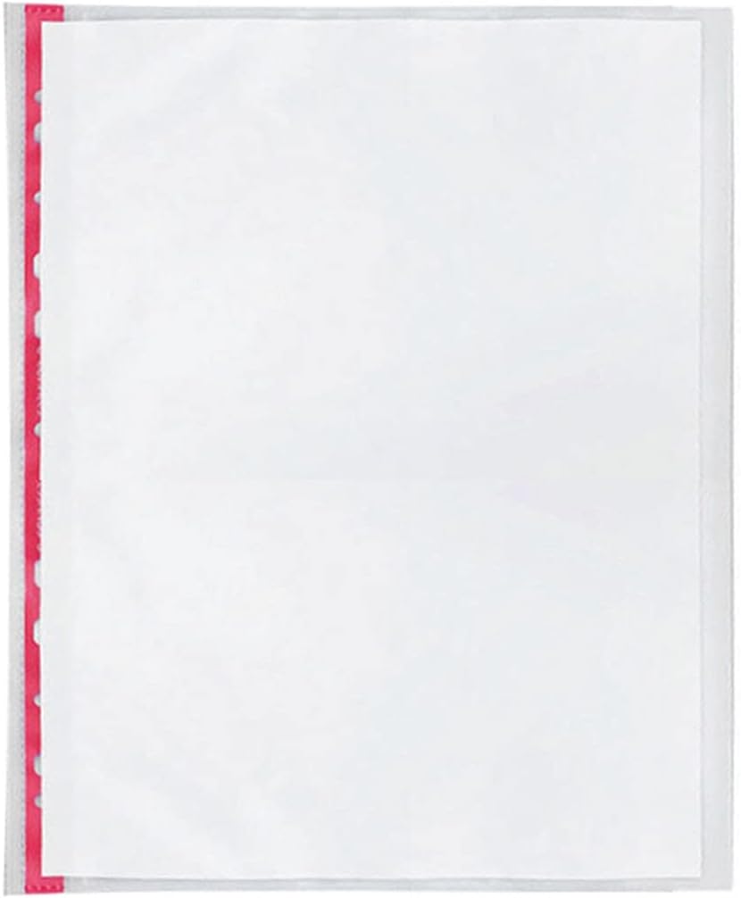 Pack of 25 A4 Side Opening Red Strip Delux Punched Pockets