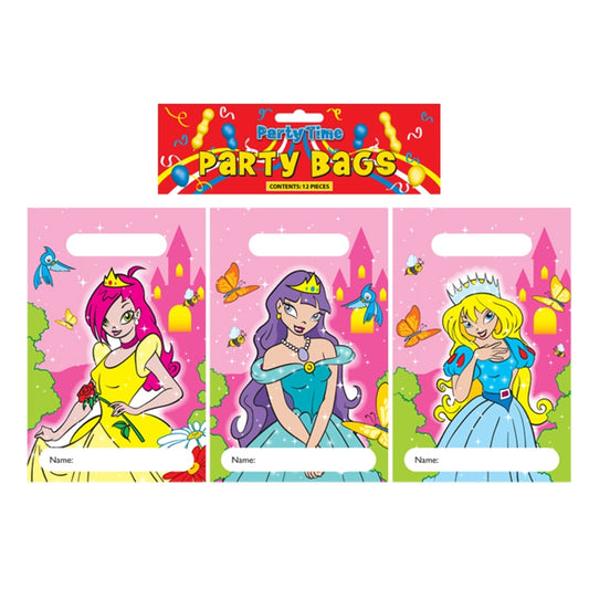 Pack Of 12 Princess Party Bags 15x22cm