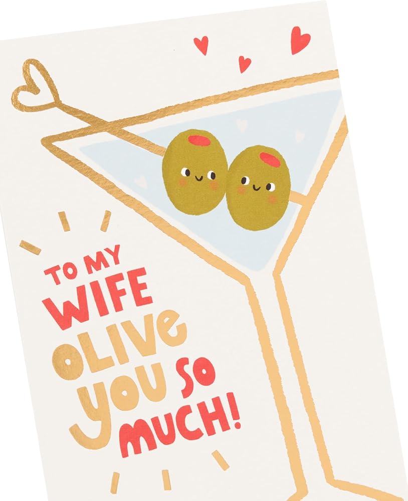 Olive You So Much Design Wife Anniversary Card