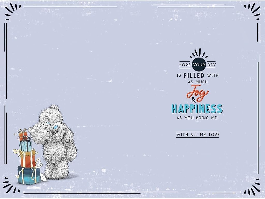 Bears Snuggling With Gift Husband Birthday Card