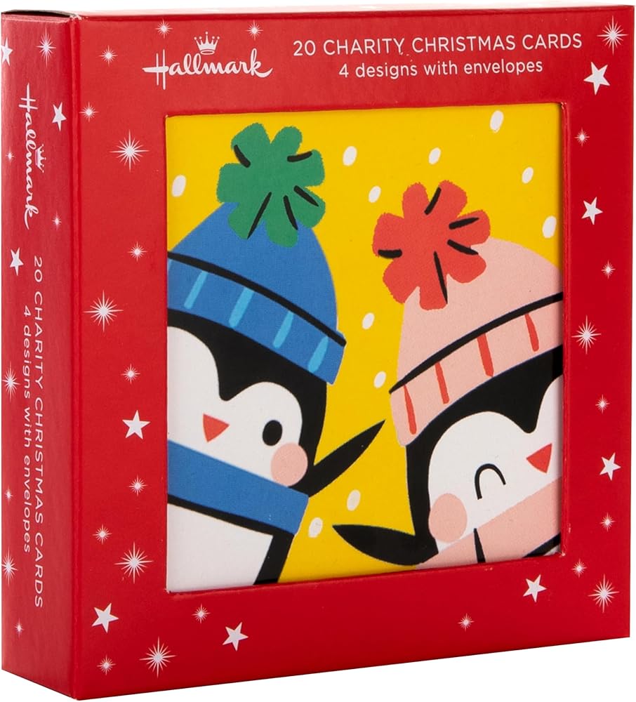 Festive Characters Pack of 20, 4 Designs Multipack Kids Charity Christmas Cards