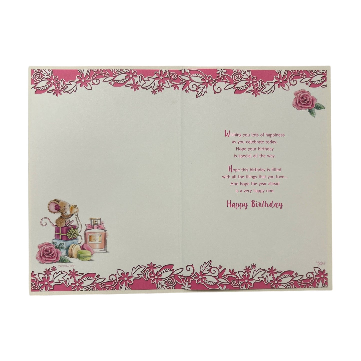 To Special Mum Mice And Perfume Pink Birthday Card