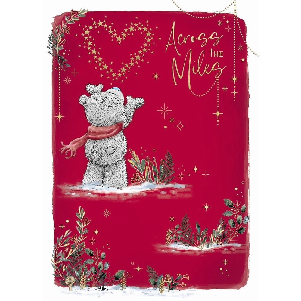 Bear And Hearts Of Stars Across the Miles Christmas Card