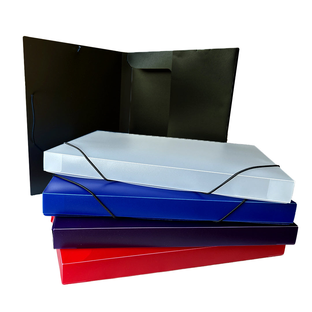 A4 Clearview Red Box File with Elastic Closure