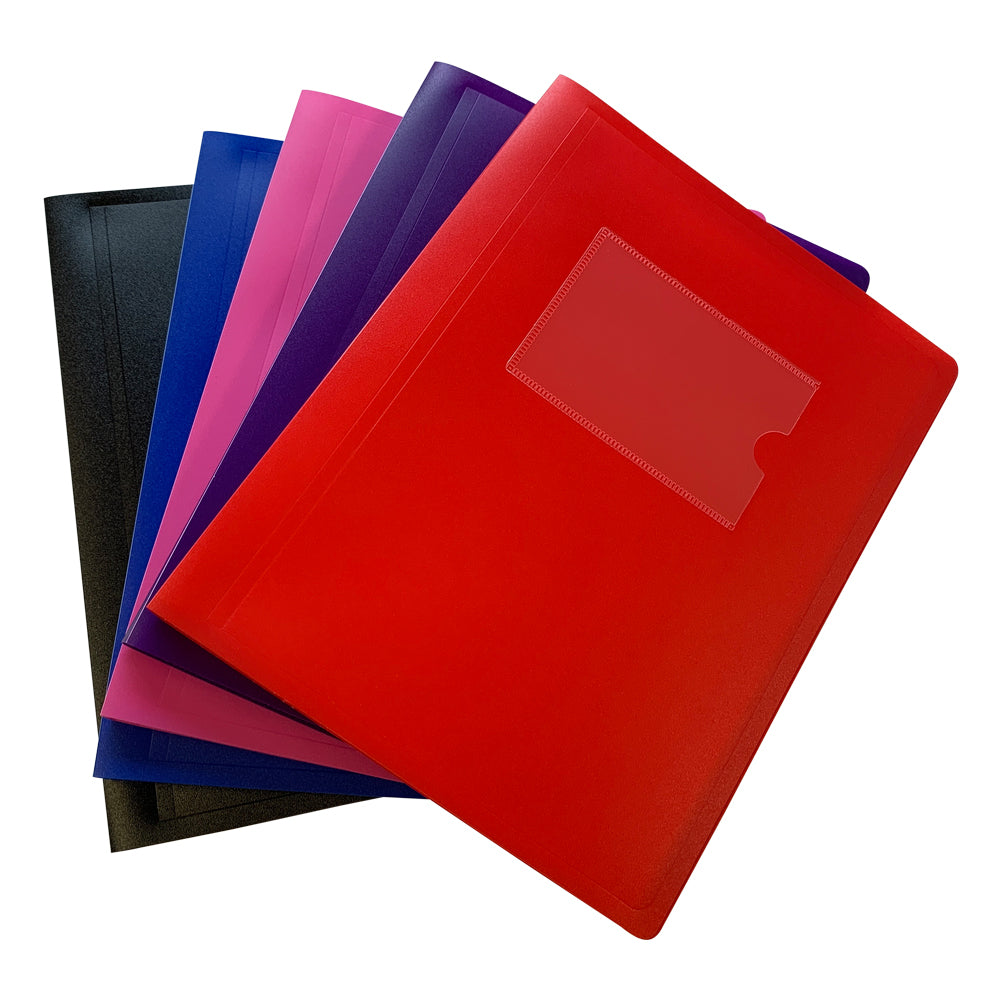Pack of 10 A5 20 Pocket Black Flexible Cover Display Books