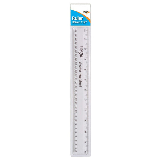 12in/30cm Clear Shatter Resist Ruler