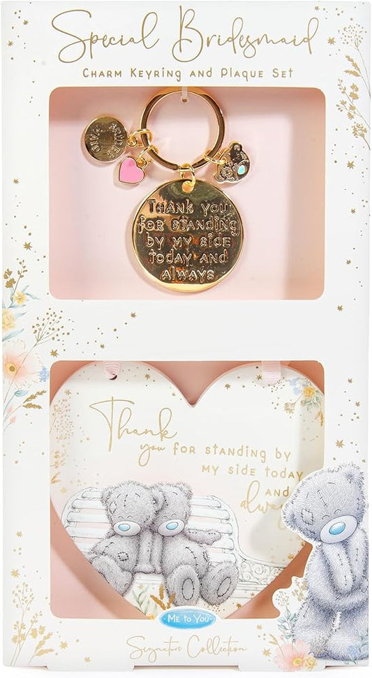Me to You Tatty Teddy Special Bridesmaid Plaque And Keyring Gift Set Signature Collection
