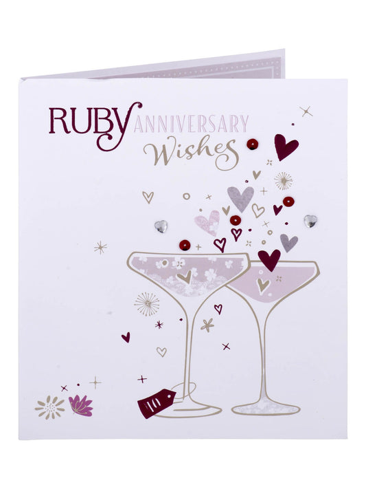 Ruby 40th Wedding Anniversary Wishes Congratulations Card