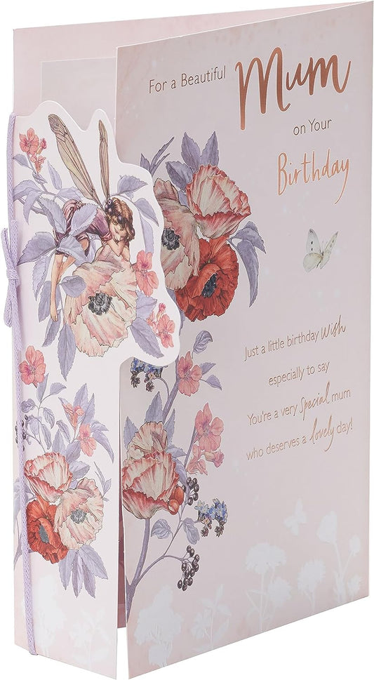 Die Cut Floral Fairy Design Mum Birthday Card